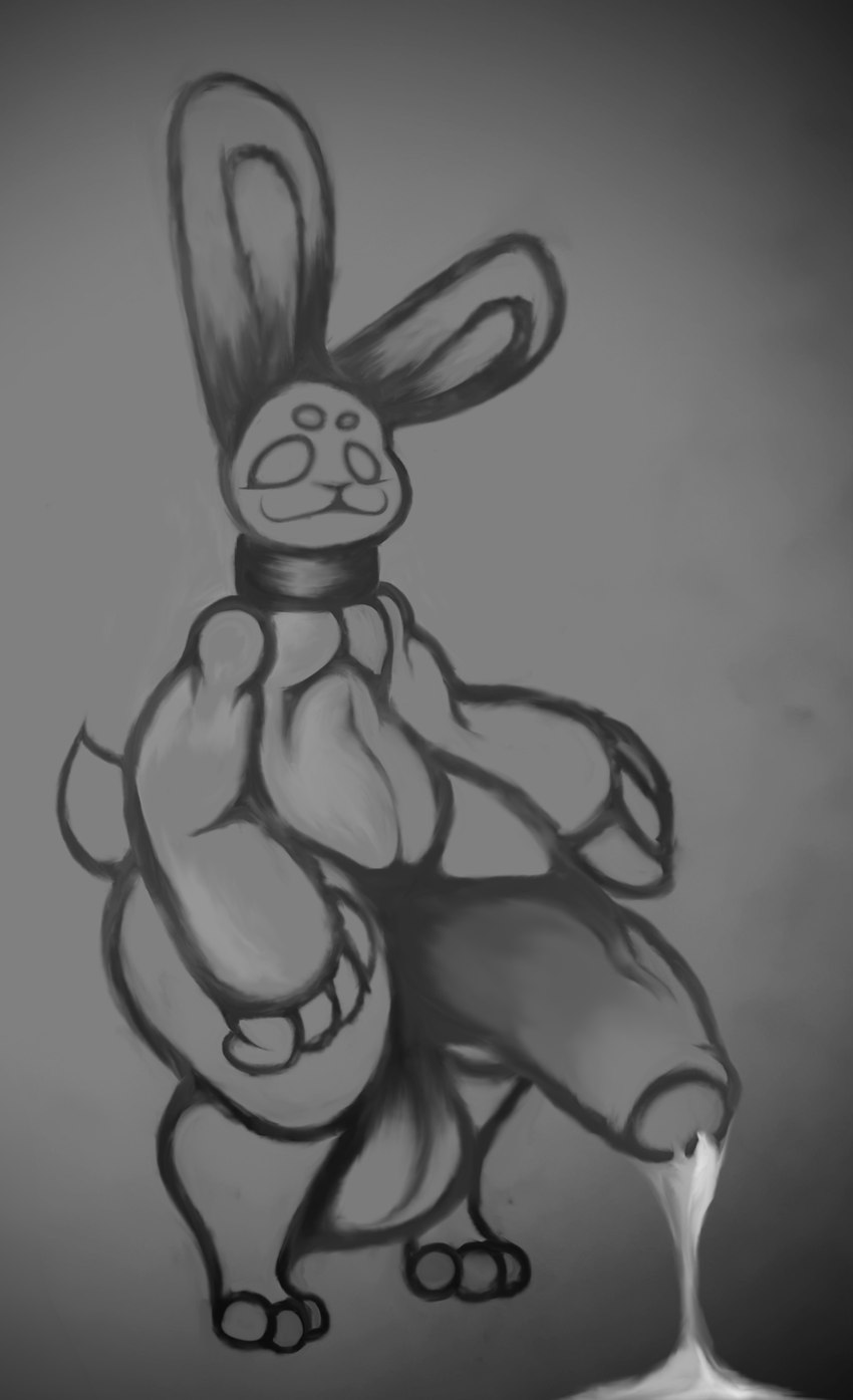 anthro balls big_balls big_penis genitals huge_balls huge_penis male penis solo paintedpikachu absurd_res hi_res monochrome