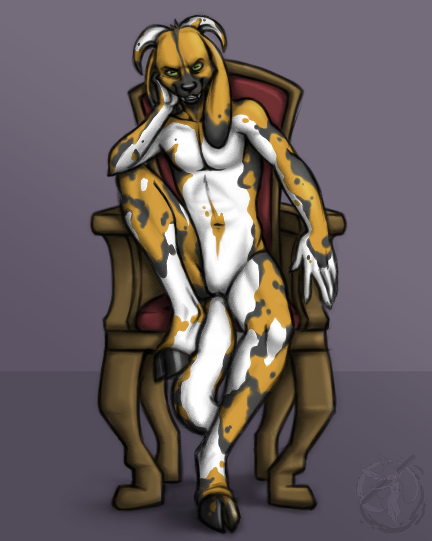 ambiguous_gender anthro grin presenting sitting smile solo tail nateday !xabbu 4:5 absurd_res hi_res