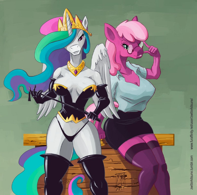 cheerilee and princess celestia (friendship is magic and etc) created by zwitterkitsune