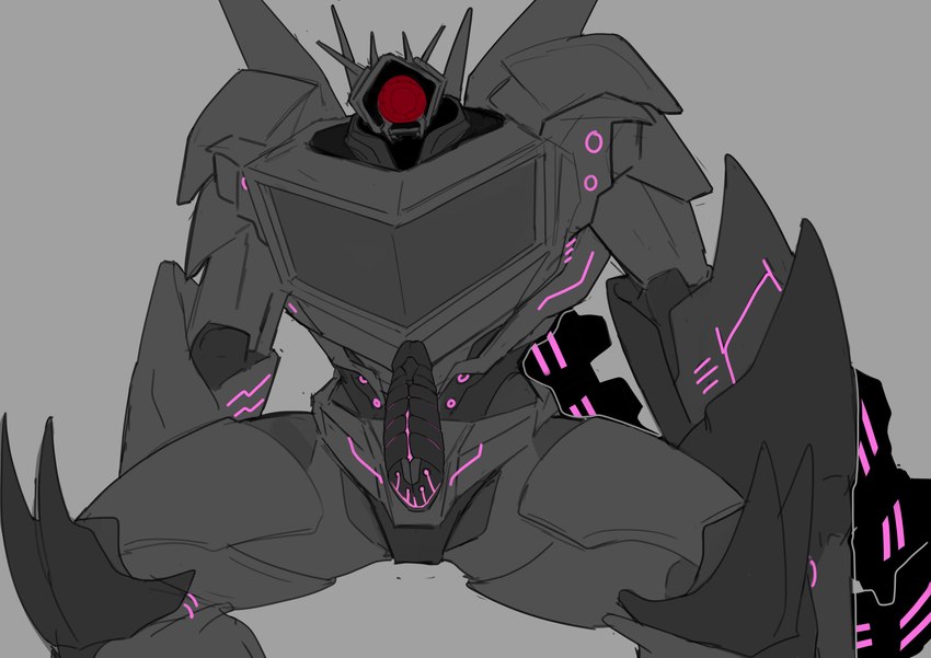 cybernetic_eye cybernetic_penis cybernetics decepticon erection genitals glans glowing glowing_eyes glowing_genitalia glowing_penis grey_background humanoid_genitalia humanoid_penis looking_at_viewer machine male metallic_body not_furry penis purple_glow red_eyes red_glow ribbed_penis robot_penis screen screen_face segmented_penis simple_background sitting solo spread_legs spreading leafjuly hasbro takara_tomy transformers shockwave_(transformer) cybertronian humanoid robot robot_humanoid 2023 absurd_res hi_res monochrome spot_color