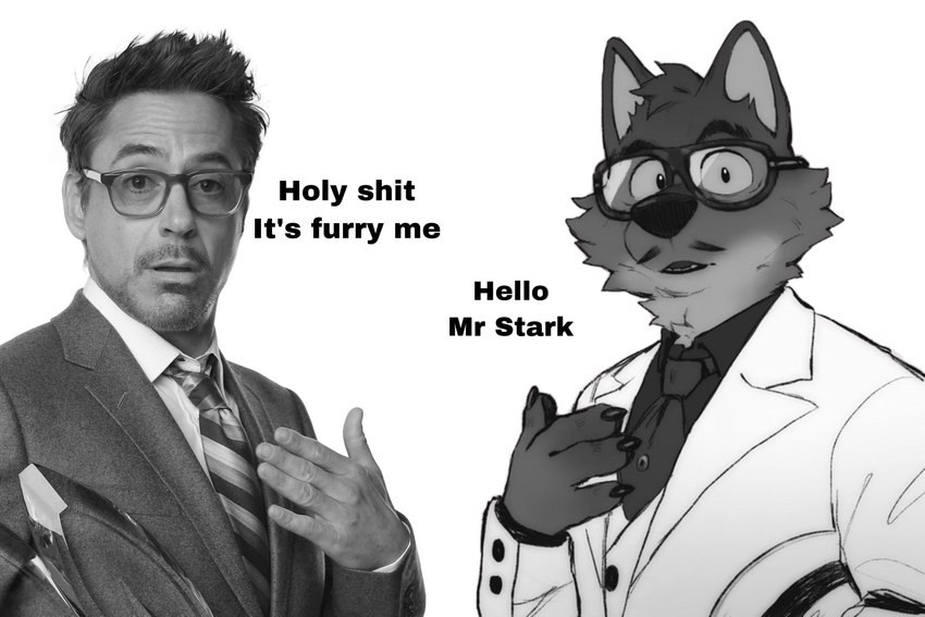 mr. wolf and robert downey jr. (there are federal agents outside my house and etc) created by thatlazyrat and third-party edit