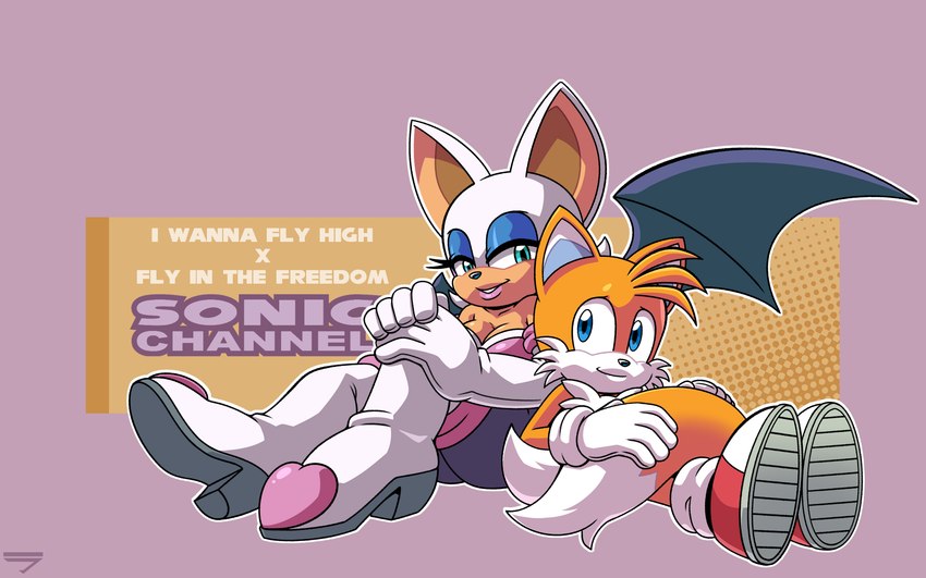 miles prower and rouge the bat (sonic the hedgehog (series) and etc) created by hyoumaru