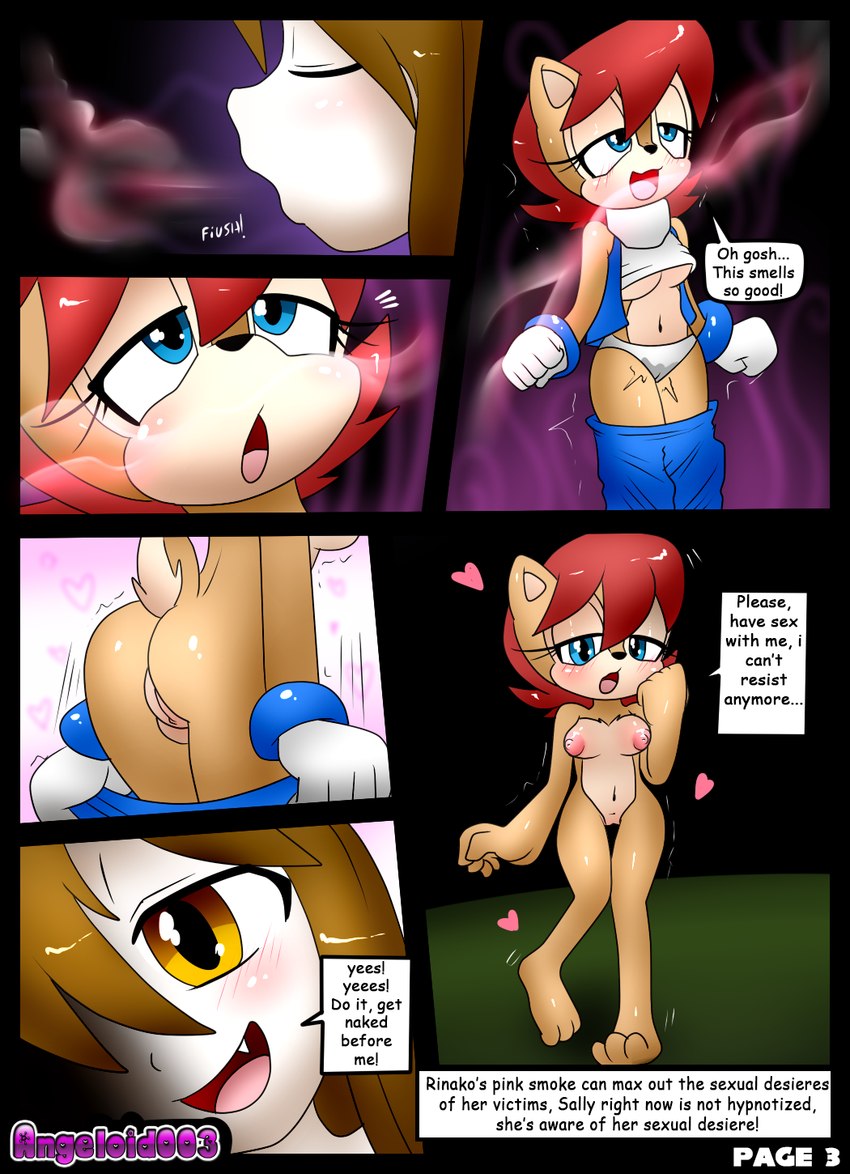 sally acorn (sonic the hedgehog (archie) and etc) created by angeloid003