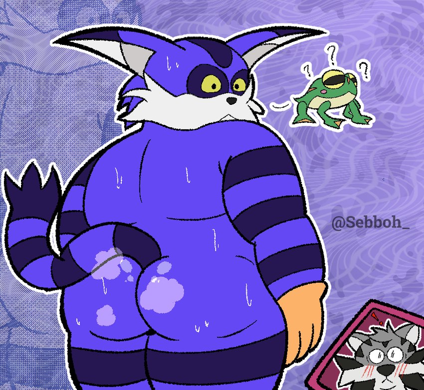 anthro bodily_fluids butt male male/male nude rear_view solo standing sweat sebboh sega sonic_the_hedgehog_(series) big_the_cat felid feline mammal