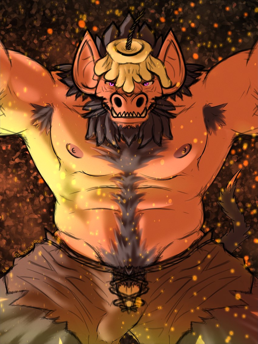 abs anthro armpit_hair arms_above_head beard biceps big_ears body_hair bottomwear bottomwear_down bulge candle candle_on_head chest_hair chest_tuft clothed clothing facial_hair folds freeballing genitals hair hairy_thighs happy_trail long_penis looking_at_viewer male musclegut muscular nipples pants pants_down partially_clothed penis pinned pinned_to_ground pits pubes shorts slightly_chubby solo sparks thick_thighs toned_body tuft underground vein veiny_penis shadoremupdog blizzard_entertainment warcraft kobold_(warcraft) 3:4 hi_res