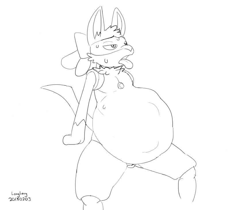 belly big_belly female fetal_movement genitals nude pregnant pregnant_female pussy simple_background sitting solo tongue tongue_out white_background longlevy nintendo pokemon shugowah_(character) canid canine generation_4_pokemon lucario mammal pokemon_(species) 2018 digital_media_(artwork) hi_res monochrome signature sketch nonbinary_(lore)