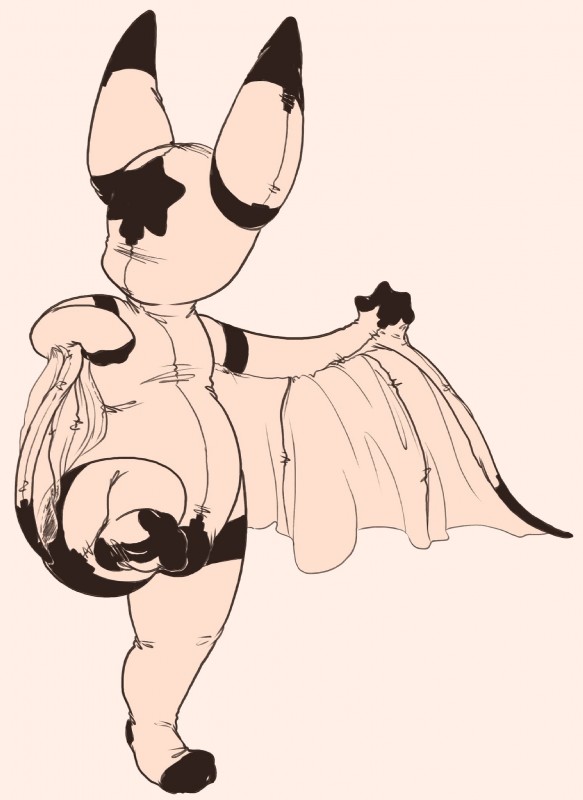 after_transformation anthro black_markings bulge clothing featureless_crotch featureless_face feet implied_transformation legwear male markings nylon plushie raised_leg seam_(sewing) slightly_chubby soles solo stocking_critter stockings thick_thighs zentai stormdragonblue bat mammal hi_res sketch