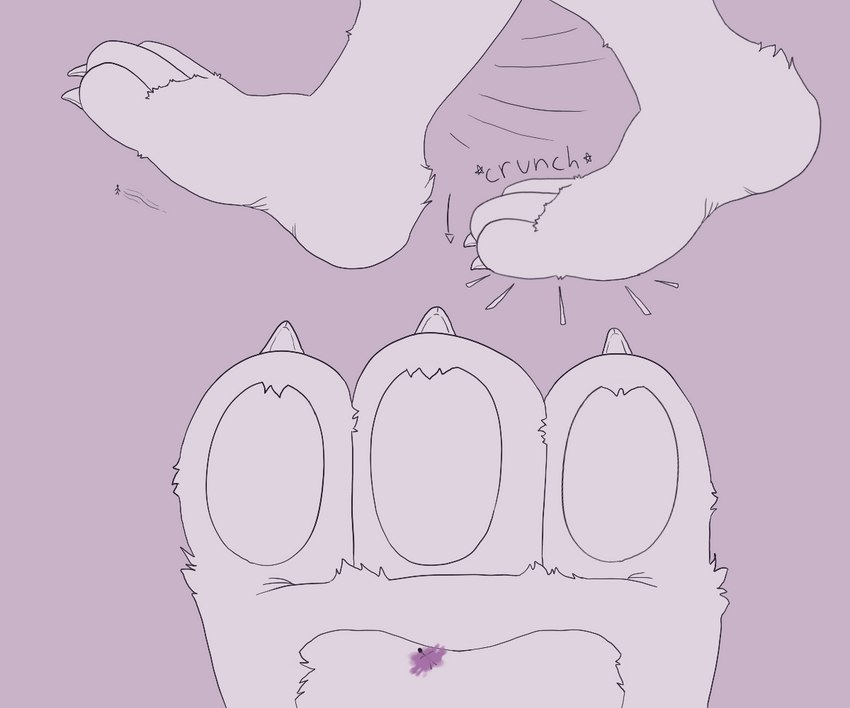 anthro barefoot big_feet crush feet fur gore group macro male micro paws simple_background solo_focus step stomping white_body white_fur munchyfungus zen_(munchyfungus) lagomorph leporid mammal rabbit 6:5