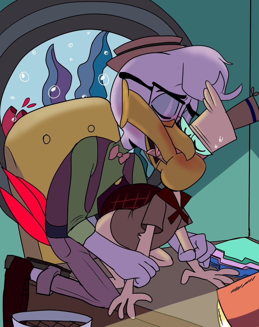 adult_on_young age_difference anthro blush bodily_fluids clothed clothing dry_humping duo eyewear french_kissing glasses glistening_eyelids hat headgear headwear kissing male male/male pinned sweat young igotdragons camp_lazlo cartoon_network disney ducktales ducktales_(2017) edward_(camp_lazlo) edward_platypus gyro_gearloose avian bird chicken galliform gallus_(genus) mammal monotreme phasianid platypus hi_res