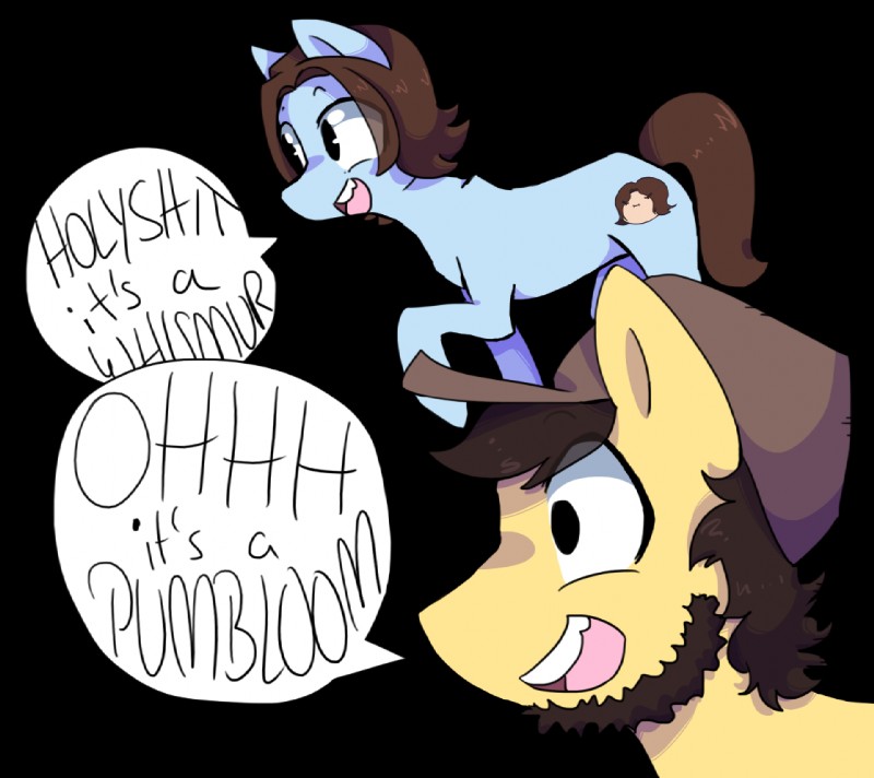 alternate_species amused cutie_mark dialogue duo feral male ponification simple_background smile text transparent_background pastelspooks game_grumps hasbro my_little_pony arin_hanson jon_jafari equid equine horse mammal pony alpha_channel english_text