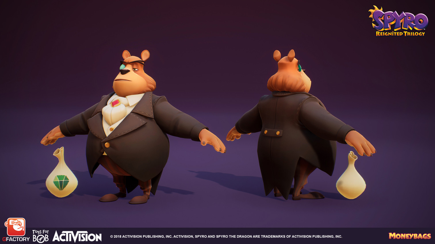 4_fingers a_pose anthro bag black_claws black_clothing black_eyebrows black_suit bottomwear brown_bottomwear brown_clothing brown_footwear brown_pants brown_shoes classy claws clothed clothed_anthro clothing cravat eyebrows eyewear finger_claws fingers footwear fully_clothed fully_clothed_anthro fur gem gradient_background green_eyes light logo male money_bag monocle multicolored_body multicolored_fur narrowed_eyes open_mouth overweight overweight_anthro pants pattern_bottomwear pattern_clothing pattern_pants purple_background ruby_(gem) shoes simple_background solo squint standing straight_arms striped_bottomwear striped_clothing striped_pants stripes suit teeth text three-quarter_view title two_tone_body two_tone_fur white_cravat white_dress_shirt year marion_volpe activision spyro_reignited_trilogy spyro_the_dragon toys_for_bob moneybags_(spyro) bear mammal 2018 3d_(artwork) absurd_res autodesk_maya_(artwork) character_name colored copyright_name digital_media_(artwork) english_text hi_res lighting marmoset_toolbag_(artwork) official_art shaded substance_painter_(artwork) unreal_engine_(artwork) zbrush_(artwork)
