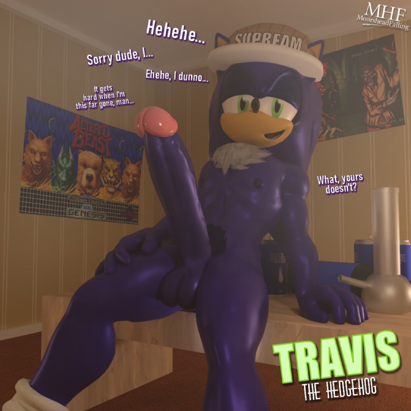 anthro big_penis bong button_prompt dialogue drugs game_poster genitals humanoid_genitalia humanoid_penis long_penis looking_at_viewer male marijuana nipples penis poster solo text moorsheadfalling altered_beast sega sega_genesis sonic_the_hedgehog_(series) typing_of_the_dead fan_character travis_the_hedgehog_(moorsheadfalling) eulipotyphlan hedgehog mammal 1:1 3d_(artwork) digital_media_(artwork) english_text