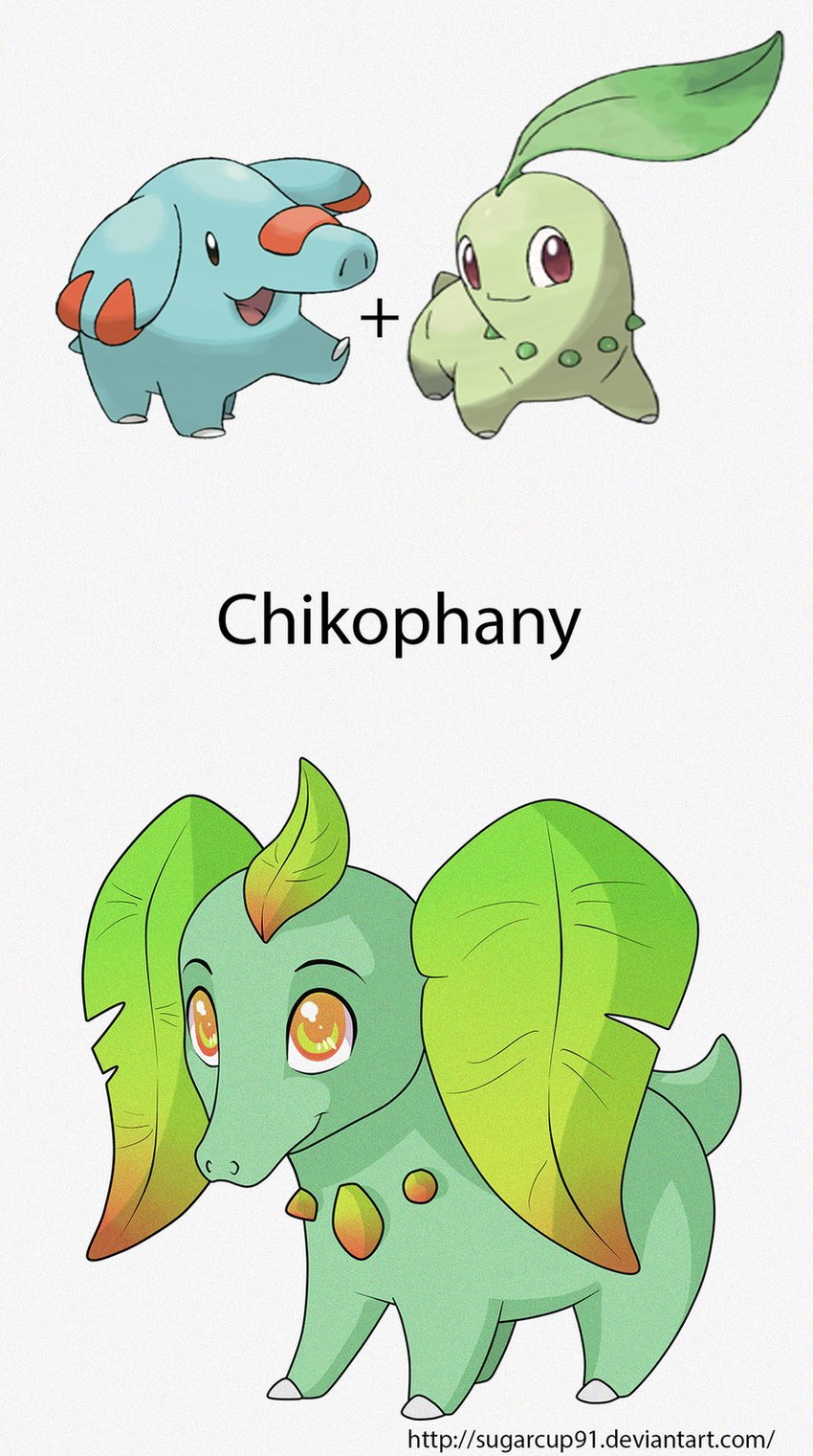 ambiguous_gender beady_eyes blue_body feral fusion glistening glistening_eyes green_body mouth_closed orange_eyes pokemon_fusion red_eyes simple_background solo text trunk white_background milk-jug nintendo pokemon chikorita generation_2_pokemon hybrid phanpy pokemon_(species) hi_res multiple_images url