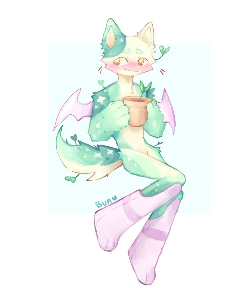 blush blush_lines clothing fur green_body green_fur leg_warmers leg_warmers_only legwear male pink_leg_warmers slim_anthro slim_male solo white_body white_fur yellow_eyes bunonthemoon domestic_cat felid feline felis mammal 2022 hi_res