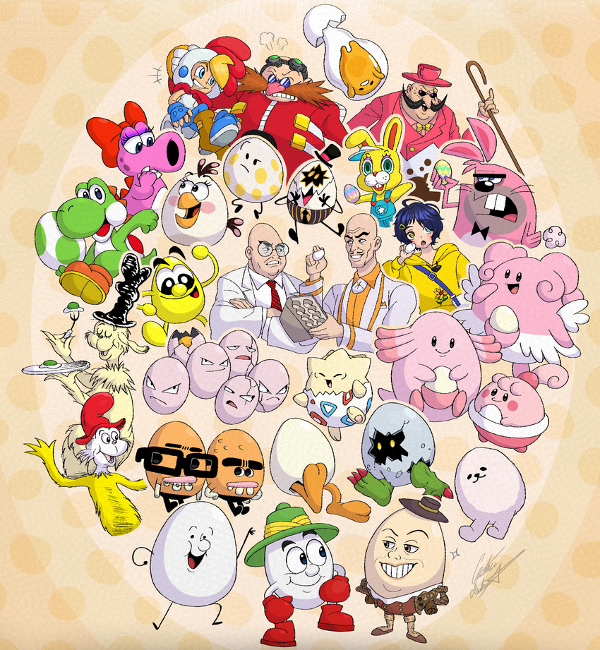 2_toes 3_toes 4_fingers accessory age_difference anthro armless bald beak bent_arm black_bow_tie black_clothing black_eyebrows black_eyes black_facial_hair black_hat black_headwear black_mustache black_necktie black_nose black_suit black_tail blue_boots blue_clothing blue_eyes blue_footwear blue_gloves blue_hair blue_handwear blue_markings blue_overalls boots bottomwear bow_ribbon bow_tie braces brown_boots brown_clothing brown_facial_hair brown_footwear brown_hat brown_headwear brown_mustache brown_shoes brown_topwear brown_vest buckteeth cane cheek_spots chest_tuft claws closed_frown clothed clothed_anthro clothed_human clothed_humanoid clothed_male clothing crossed_arms dot_eyes easter_egg egg egg_carton evolutionary_family eye_contact eye_scar eyebrows eyelashes eyes_closed eyewear eyewear_on_head facial_hair facial_scar feathered_wings feathers featureless_feet feet female female_anthro feral finger_claws fingerless_gloves fingers fist footwear frown frowning_at_another fully_clothed fully_clothed_human fully_clothed_male fur glasses gloves goggles goggles_on_head green_clothing green_hat green_headwear green_tail group hair hair_accessory hair_bow hair_ribbon hair_tie handwear hat head_bow headgear headwear heterochromia holding_cane holding_egg holding_fork holding_object holding_plate holidays hoodie jacket legless lifting_another light looking_at_another male male_anthro male_human male_humanoid markings mouth_closed mustache necktie older_human older_male open_mouth open_smile orange_beak overalls pants pattern_necktie pink_bottomwear pink_clothing pink_dress_shirt pink_hair pink_hair_tie pink_hat pink_headwear pink_nose pink_pants pink_suit pink_tail pink_tongue ponytail pouch_(anatomy) rectangular_glasses red_bow red_claws red_clothing red_hat red_headwear red_jacket red_markings red_nose red_shell red_tongue red_topwear ribbons round_glasses scar shell shirt shoes shoulder_bag simple_background simple_eyes smile smiling_at_another striped_necktie suit tail tail_feathers tall_hat talons tan_body tan_skin tank_top teeth thin_eyebrows thin_legs toe_claws toes tongue toothy_smile topwear tuft unibrow vest villainous whiskers white_body white_claws white_clothing white_dress_shirt white_feathers white_helmet white_jacket white_shirt white_tank_top white_topwear white_visor white_wings wide_brimmed_hat wings yellow_body yellow_bow_tie yellow_clothing yellow_eyes yellow_fur yellow_hoodie yellow_skin yellow_topwear young young_humanoid chris-thekid angry_birds animal_crossing bandai_namco battle_for_dream_island billy_hatcher_and_the_giant_egg cartoon_network dc_comics digimon dizzy_(series) dreamworks easter garfield_(series) green_eggs_and_ham hazbin_hotel hellaverse mario_bros marvel nickelodeon nintendo object_shows one_night_at_flumpty's one_piece orson's_farm pokemon puss_in_boots_(franchise) rovio_entertainment sega sonic_the_hedgehog_(series) speedy_eggbert the_amazing_world_of_gumball the_fairly_oddparents toei_animation wonder_egg_priority ai_ohto baron_tamago billy_hatcher birdo_(character) colin_(tawog) dizzy_(dizzy) dr._eggman easter_bunny easter_bunny_(the_fairly_oddparents) edgar_heed_(dc) egg_boiz_(hazbin_hotel) eggbert eggdog eggy_(bfdi) elihas_starr_(marvel) felix_(tawog) flumpty_bumpty gudetama guy-am-i humpty_dumpty_(puss_in_boots) matilda_(angry_birds) sam-i-am yoshi_(character) zipper_t._bunny animate_inanimate avian bird birdo blissey canid canine chansey chicken digimon_(species) digitamamon egg_creature exeggcute galliform generation_1_pokemon generation_2_pokemon generation_4_pokemon green_yoshi happiny human humanoid lagomorph leporid mammal phasianid pink_birdo pokemon_(species) rabbit togepi yoshi 2025 absurd_res colored crossover digital_drawing_(artwork) digital_media_(artwork) english_description hi_res lighting shaded signature