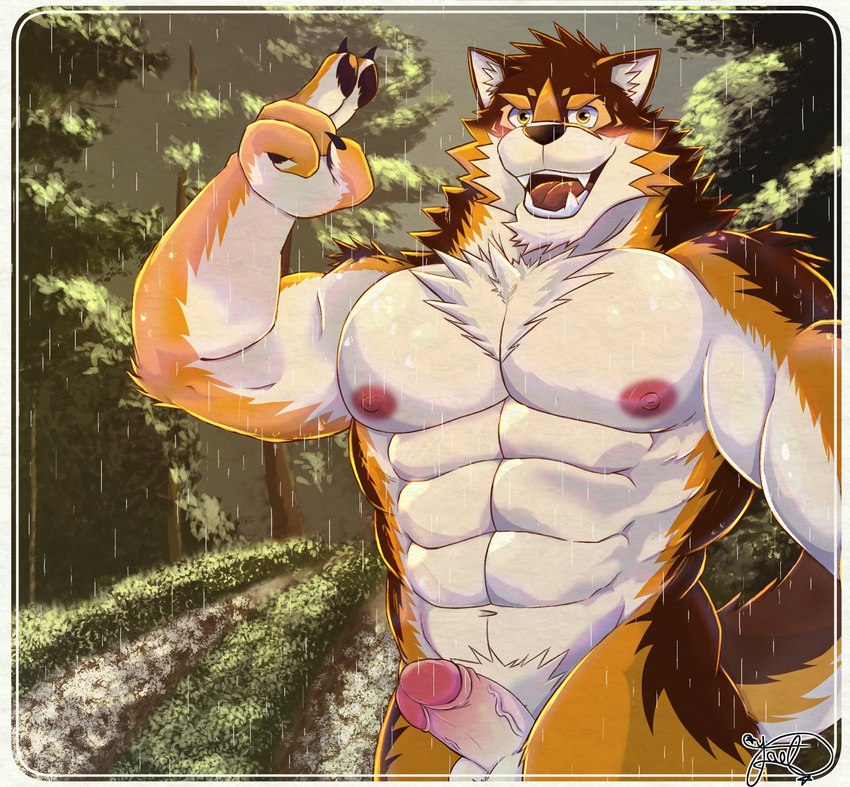 abs anthro balls blush casual_nudity deltoids forest forest_background fur genitals humanoid_genitalia humanoid_hands humanoid_penis looking_at_viewer male muscular muscular_anthro muscular_male nature nature_background navel nipples nude outdoor_nudity outside pecs penis plant smile solo tail tree wolfy_eduard lifewonders live_a_hero barrel_(live_a_hero) canid canine canis mammal wolf hi_res