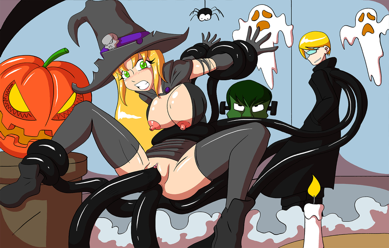 anal big_breasts blonde_hair bodily_fluids breasts female food fruit green_eyes group hair holidays igocu jack-o'-lantern knightsnipe not_furry penetration plant pumpkin sex tears tentacle_sex tentacles ucogi vaginal vaginal_penetration dahs halloween human mammal digital_media_(artwork) hi_res