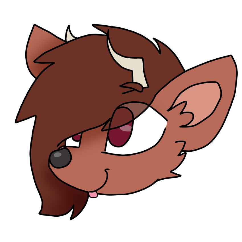 anthro antlers brown_body brown_fur brown_hair cheek_tuft facial_tuft fur hair happy horn male purple_eyes simple_background smile solo tongue tongue_out tuft white_background zephdtd scratch21 ed_(scratch21) deer mammal 1:1 2023 absurd_res digital_drawing_(artwork) digital_media_(artwork) headshot_portrait hi_res portrait