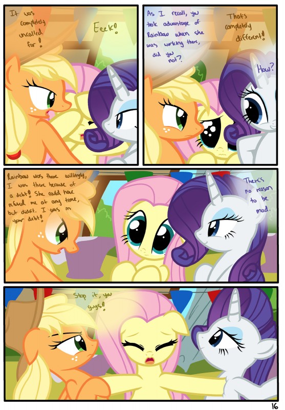 applejack, fluttershy, and rarity (friendship is magic and etc) created by pyruvate