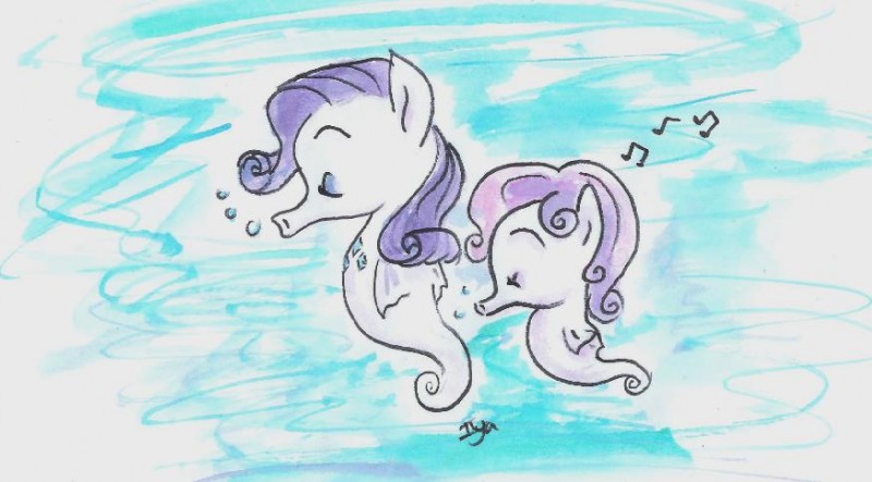 rarity and sweetie belle (friendship is magic and etc) created by iiyahdiscos