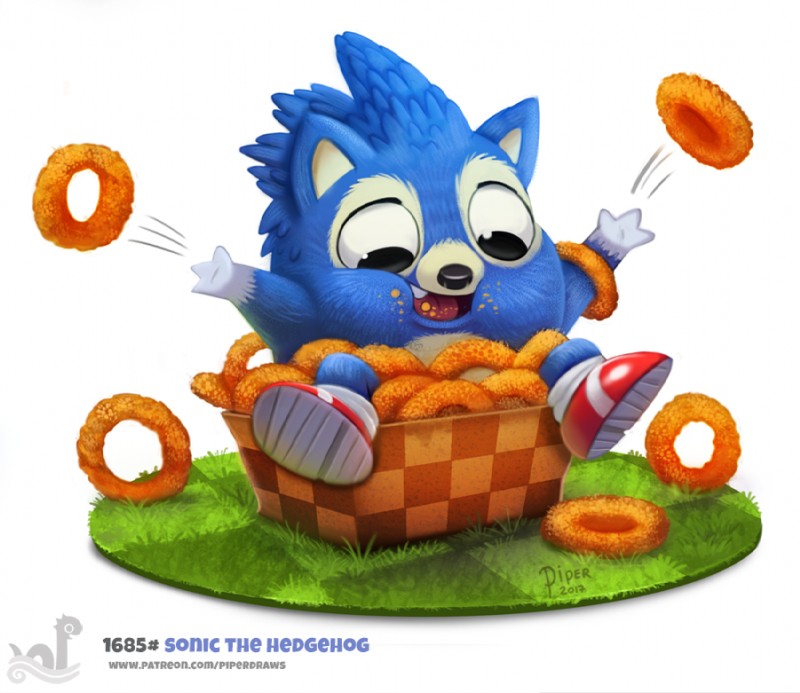 anthro big_eyes biped black_eyes black_nose blue_hair clothing eating fast_food food footwear fur hair happy holding_food holding_object looking_down male onion_rings open_mouth shoes simple_background sitting solo text throwing white_background piper_thibodeau sega sonic_the_hedgehog_(series) sonic_the_hedgehog canid canine eulipotyphlan hedgehog mammal 2017 digital_media_(artwork) digital_painting_(artwork) url watermark