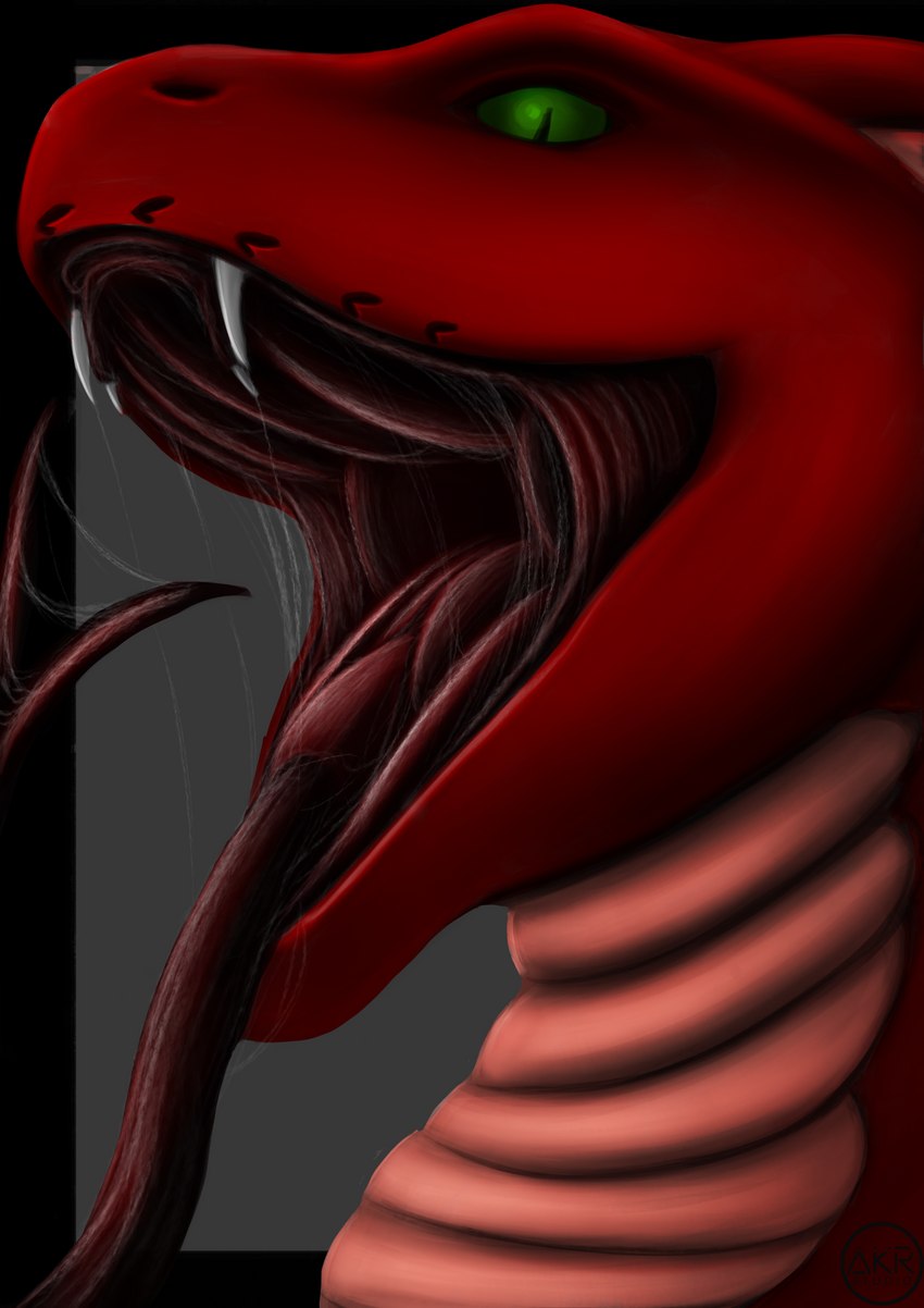 anthro bodily_fluids buccinator fangs female forked_tongue gaping gaping_mouth mouth_shot open_mouth saliva scales solo teeth tongue tongue_sheath rektalius nicashee cobra prehistoric_species reptile scalie snake titanoboa vampire hi_res