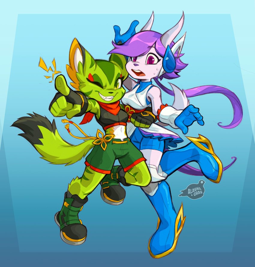 carol tea and sash lilac (freedom planet and etc) created by alaynakgray