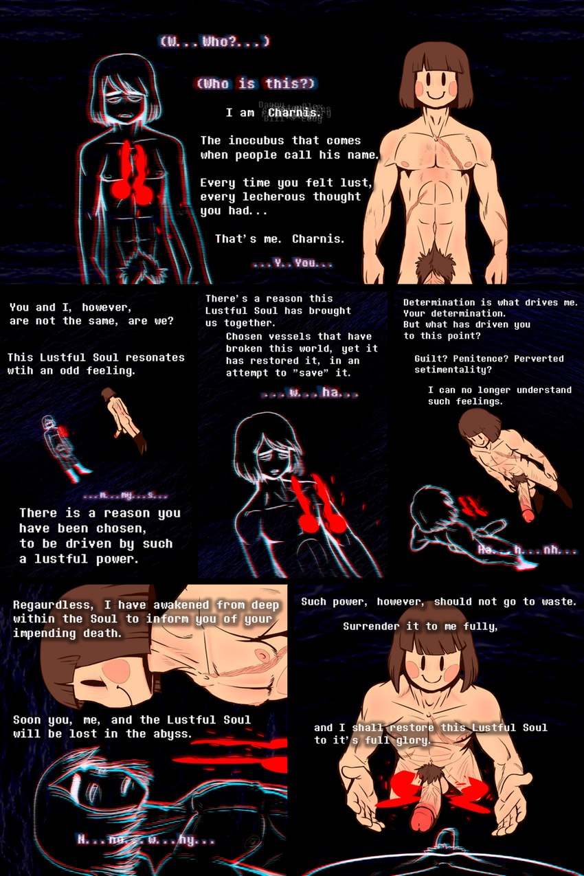 Rule 34 Dev - general:[abs alternate_universe big_penis blush  clothing dialogue duo dying first_person_view floating  footwear footwear_only genitals half-erect male mostly_nude  muscular muscular_male outline ...