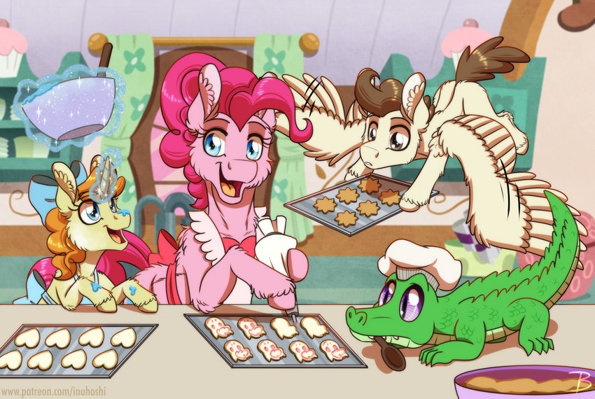 accessory apron bow_ribbon clothing female feral flying group hair_accessory hair_bow hair_ribbon hooves horn male ribbons wings inuhoshi-to-darkpen friendship_is_magic hasbro my_little_pony mythology gummy_(mlp) pinkie_pie_(mlp) pound_cake_(mlp) pumpkin_cake_(mlp) alligator alligatorid crocodilian earth_pony equid equine horse mammal mythological_creature mythological_equine pegasus pony reptile scalie unicorn hi_res adopted_(lore) adoptive_brother_(lore) adoptive_sibling_(lore) adoptive_sister_(lore) brother_(lore) brother_and_sister_(lore) sibling_(lore) sister_(lore) twins_(lore)