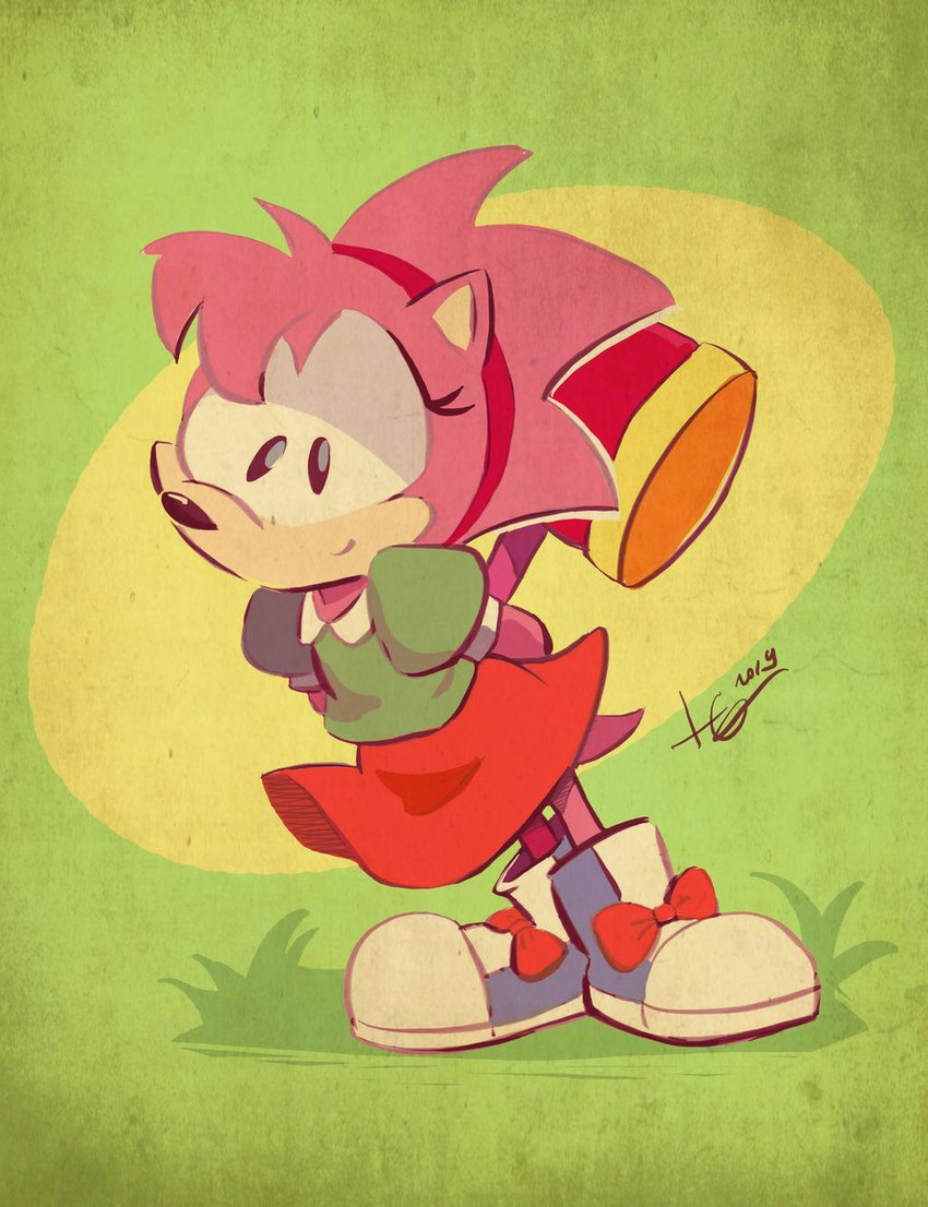 amy rose and classic amy rose (sonic the hedgehog (series) and etc) created by juneduck21