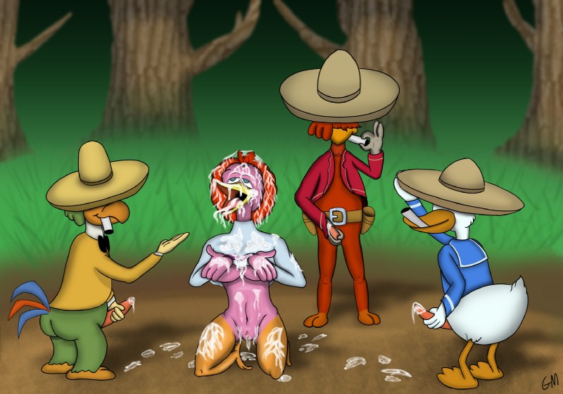 aracuan bird, donald duck, jose carioca, and panchito pistoles (the three caballeros and etc) created by gamemaniac