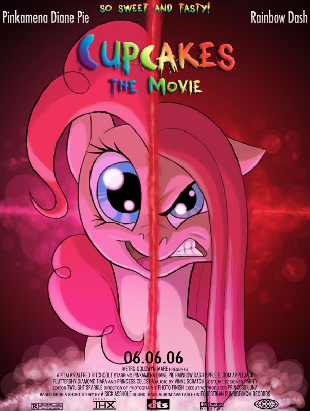 pinkamena and pinkie pie (cupcakes (mlp fanfic) and etc) created by poor yorick and third-party edit