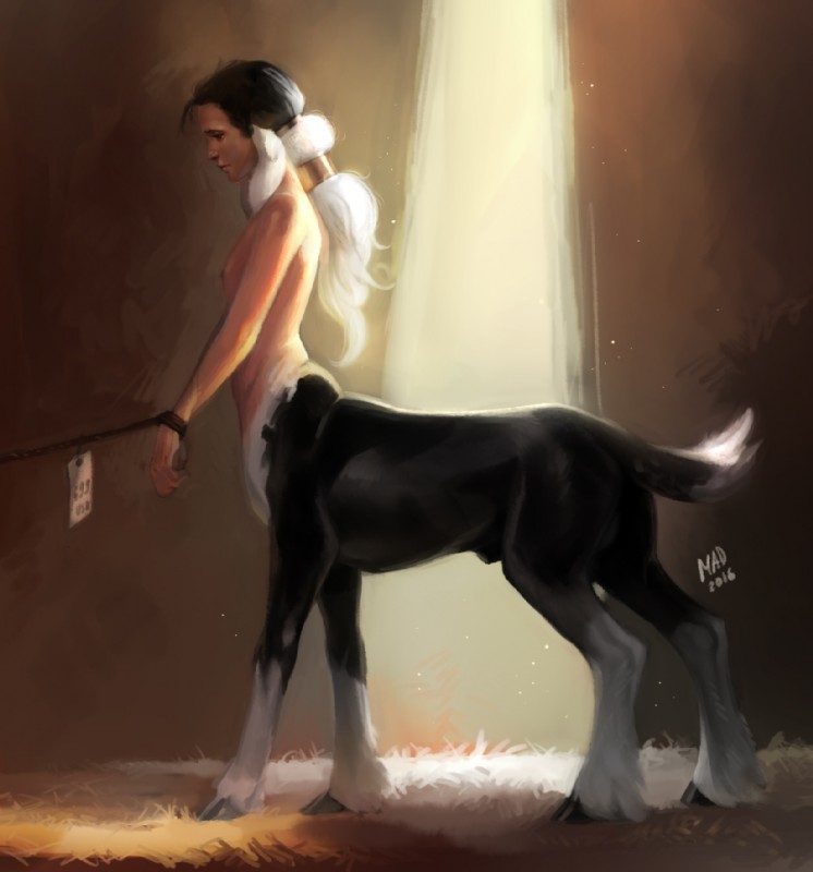 animal_genitalia auction bound chain chained genitals hay hooves light light_beam male sheath side_view slave solo sunbeam sunlight madness_demon bovid bovid_taur caprine caprine_taur goat goat_taur mammal mammal_taur taur digital_media_(artwork) full-length_portrait portrait