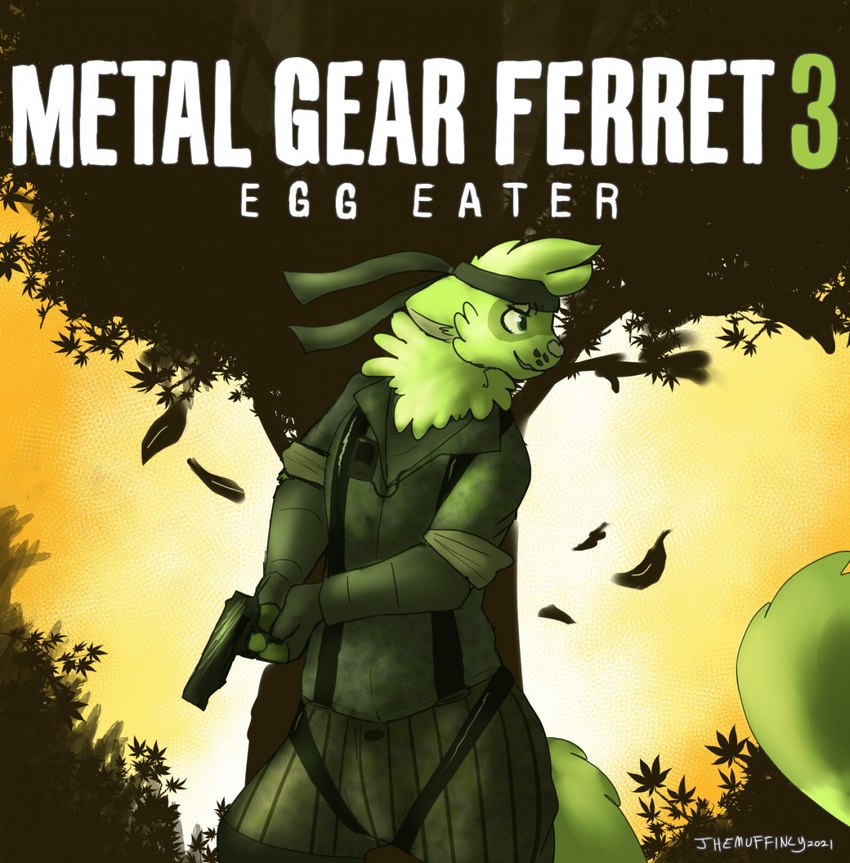 accessory anthro big_tail clothed clothing combat_gear fully_clothed gun headband hyper male ranged_weapon solo standing tail weapon themuffinly konami metal_gear metal_gear_solid_3 duke_(pnspi) naked_snake domestic_ferret mammal mustelid musteline true_musteline weasel 2021 hi_res