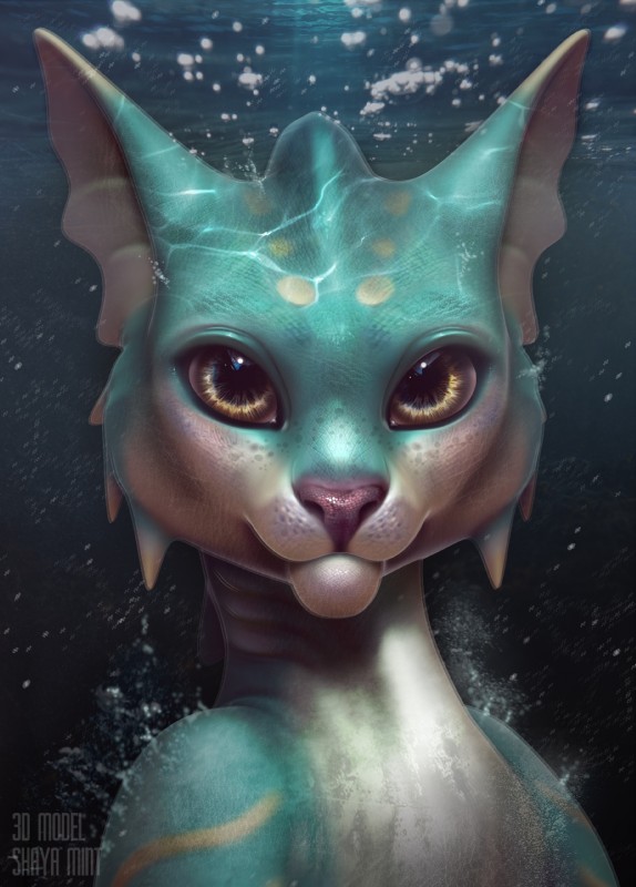 air_bubble ambiguous_gender detailed_background detailed_eyes detailed_skin ear_fins eye_reflection feral fin freckles front_view gills glistening glistening_eyes light looking_at_viewer pink_nose reflection ripple_lighting solo sunlight tan_eyes underwater water mint.sheep shaya_mint fervent_entropy aukai canid canine fox hybrid mammal marine naia 3d_(artwork) alternate_version_at_source bust_portrait detailed digital_media_(artwork) hi_res portrait smaller_version_at_source female_(lore)