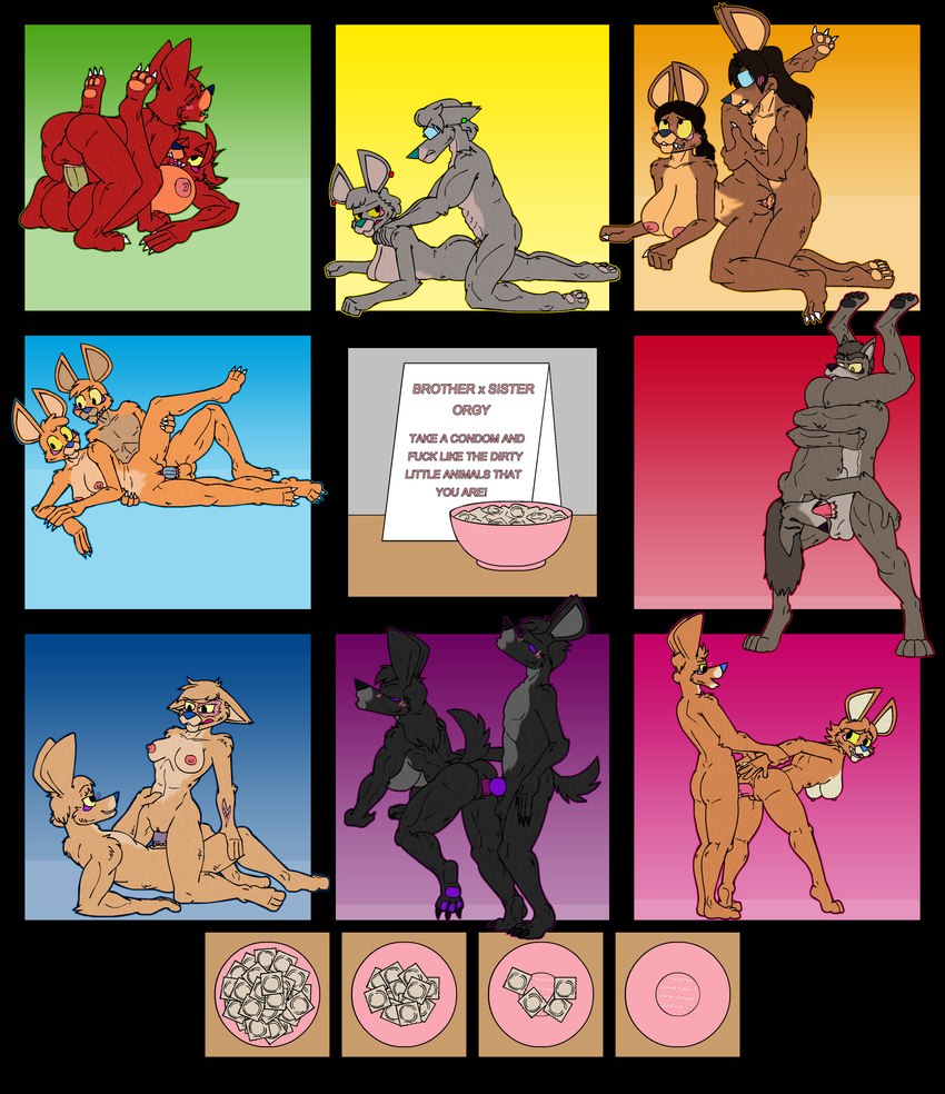 13_panel_comic 3_toes 4_fingers 69_position animal_genitalia animal_penis annoyed anthro arm_pull arm_scar big_breasts black_body black_fur black_nose black_pawpads blue_condom blue_nose blush border bowl breasts broken_condom brown_body brown_fur brown_pawpads canine_genitalia canine_penis condom container cowgirl_position dark_hair doggystyle ear_piercing ear_ring eyes_closed eyewear facial_scar feet female fingers from_behind_position from_front_position fur genitals glasses gradient_background green_condom grey_body grey_fur hair half_siblings hand_on_butt hand_on_hip hand_on_knees hand_on_leg hand_on_legs hand_on_thigh hands_on_shoulders hanging_breasts happy happy_sex holding_wrists howl hug hugging_leg humanoid_genitalia humanoid_penis jewelry leg_glider_position long_hair looking_at_another looking_at_partner looking_away looking_back looking_back_at_another looking_back_at_partner looking_pleasured lying male male/female mating_press medium_breasts multicolored_body multicolored_fur muscular muscular_anthro muscular_female muscular_male nipples on_back on_bottom on_front on_side on_top oral orange_body orange_condom orange_fur orange_pawpads outside_border pawpads penetration penis piercing pink_bowl pink_condom prank pregnancy_scare prison_guard_position profanity prone_bone_position purple_condom purple_genitals purple_pawpads raised_leg red_body red_condom red_fur ring_piercing safe_sex scar sex sexual_barrier_device short_hair sign simple_background smile smirk smirking_at_partner speed_bump_position spread_legs spreading standing standing_69_position standing_sex tan_body tan_fur text tiptoes toes two_tone_body two_tone_fur unimpressed upside_down upside_down_fellatio vaginal vaginal_penetration wearing_condom wearing_glasses wolf_tail wrapped_arms yellow_condom yellow_eyes yellow_sclera blude550 conker's_bad_fur_day rareware bear canid canine canis hybrid mammal tediz wolf absurd_res english_text hi_res brother_(lore) brother_and_sister_(lore) half_brother_(lore) half_sister_(lore) incest_(lore) sibling_(lore) sister_(lore)