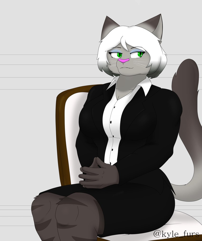 anthro clothed clothing female fur hair solo kyle_wolfz domestic_cat felid feline felis mammal absurd_res digital_media_(artwork) hi_res