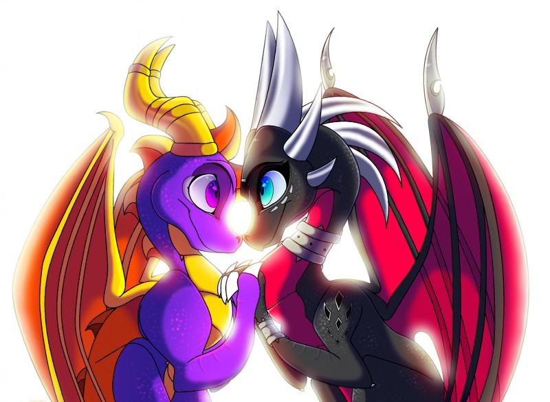 cynder and spyro (the legend of spyro and etc) created by plaguedogs123