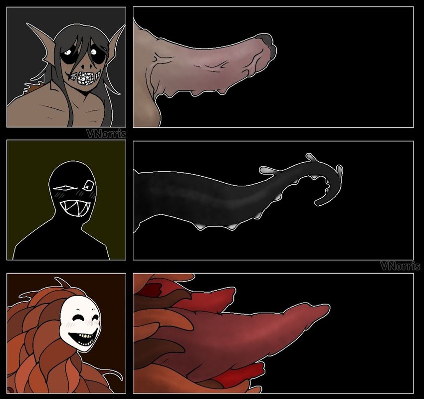 ambiguous_gender black_background black_body black_eyes black_hair brown_body chart genitals group hair male mouth_eyes multi_eye multi_genitalia multi_penis open_mouth penis penis_chart penis_tentacles red_body ridged_penis sharp_teeth simple_background teeth tentacles trio vein veiny_penis puppetmaster13uwu pressure_(roblox) good_people_(pressure) pandemonium_(pressure) squiddles_(pressure) humanoid