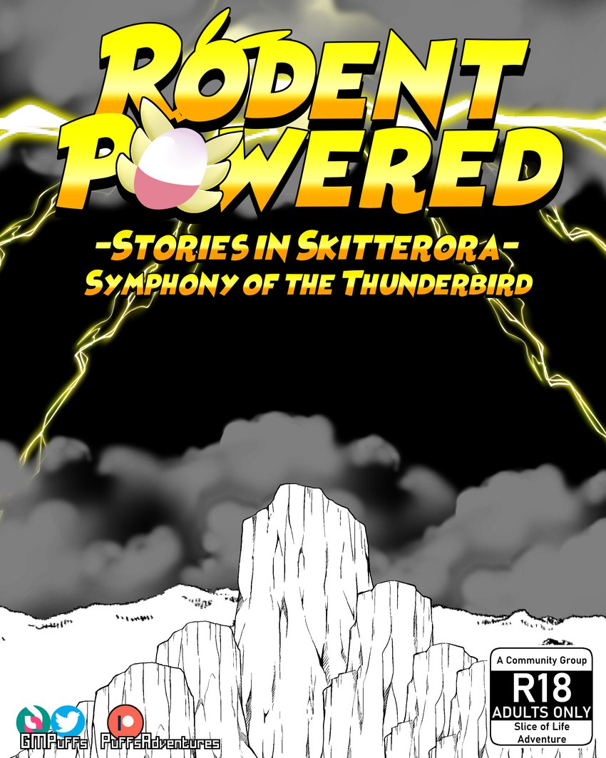 badge black_background cliff cloud electricity lightning not_furry simple_background stylized_text text thunderstorm zero_pictured softestpuffss nintendo pokemon pokemon_mystery_dungeon rodent_powered_(softestpuffss) spike_chunsoft 4:5 absurd_res cover cover_art cover_page english_text hi_res monochrome