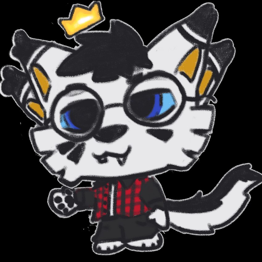 anthro chibi clothed clothing crown eyewear glasses headgear male simple_coloring solo unknown_artist soba taidum 1:1 alpha_channel