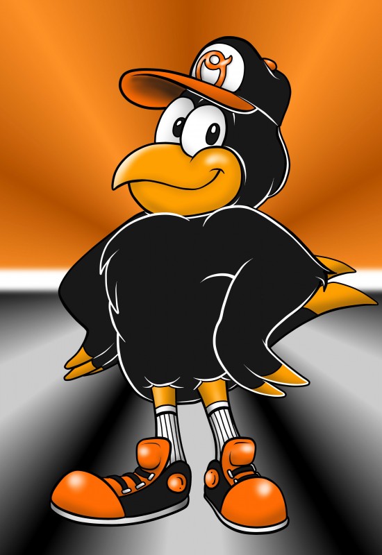 abstract_background anthro baseball_cap beak biped black_body black_eyes black_feathers black_tail black_wings clothing feathered_wings feathers featureless_crotch footwear gradient_background hands_on_hips hat headgear headwear legwear looking_at_viewer male mascot mostly_nude multicolored_body multicolored_feathers orange_beak orange_body orange_feathers orange_tail orange_wings shoes simple_background smile socks solo standing tail tail_feathers text text_on_clothing text_on_hat text_on_headwear toony two_tone_body two_tone_feathers two_tone_tail two_tone_wings winged_arms wings professormegaman baltimore_orioles_(mlb) mlb the_oriole_bird_(mascot) avian baltimore_oriole bird icterid new_world_oriole oscine passerine 2014 absurd_res digital_drawing_(artwork) digital_media_(artwork) full-length_portrait hi_res portrait