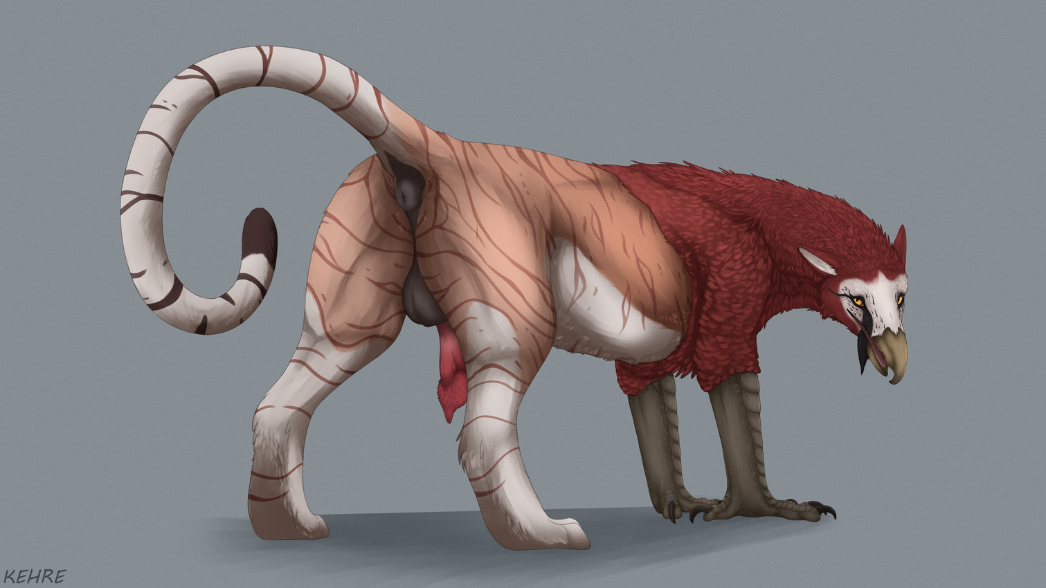 anus balls black_anus black_claws brown_body brown_fur butt claws dock_(anatomy) feral fur genitals looking_at_viewer looking_back looking_back_at_viewer male penis perineum presenting presenting_anus puffy_anus quadruped raised_tail red_body red_fur solo tail white_body white_fur kehreazerith mythology aterius_(kehreazerith) avian gryphon mythological_avian mythological_creature 16:9 absurd_res hi_res widescreen