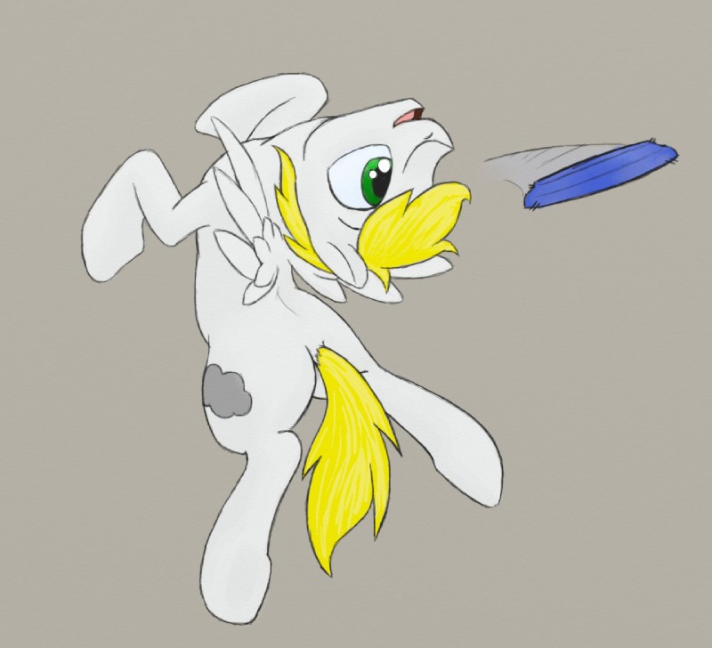 action_pose cutie_mark feathered_wings feathers feral frisbee male open_mouth pose solo wings petrock hasbro my_little_pony mythology fan_character white_sky_(character) equid equine mammal mythological_creature mythological_equine pegasus colored digital_media_(artwork)