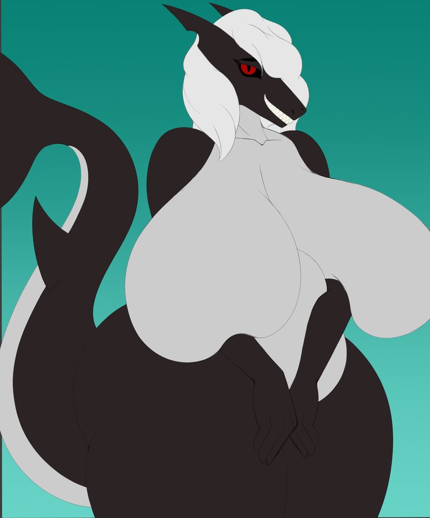 alternate_species anthro belly big_breasts big_butt breasts butt female hair huge_breasts huge_butt huge_hips macro mature_female nightmare_flower simple_background smile solo wide_hips aerotransor shark_week_2022 nightflower fish marine shark absurd_res hi_res