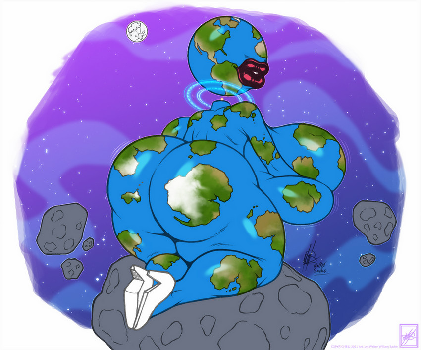 anthro asteroid big_breasts big_butt breasts butt clothing earth female footwear high_heels lips moon not_furry planet presenting presenting_hindquarters shoes solo space thick_thighs what what_has_science_done white_clothing white_footwear white_shoes walter_sache humanoid living_planet signature