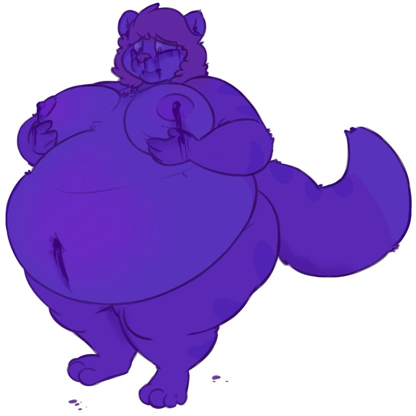 anthro belly berry_juice big_belly blue_body blue_fur blue_hair blueberry_inflation blueberry_juice bodily_fluids body_inflation crying dipstick_tail fur hair hand_on_moob holding_moob inflation juice_(beverage) lactating lactating_juice male male_lactation markings moobs navel nipples nude overweight overweight_male simple_background solo standing striped_body striped_fur striped_markings striped_tail stripes tail tail_markings tears thick_thighs tiger_tail unusual_bodily_fluids unusual_lactation unusual_tears white_background worried theheliumtiger felid mammal pantherine tiger 1:1