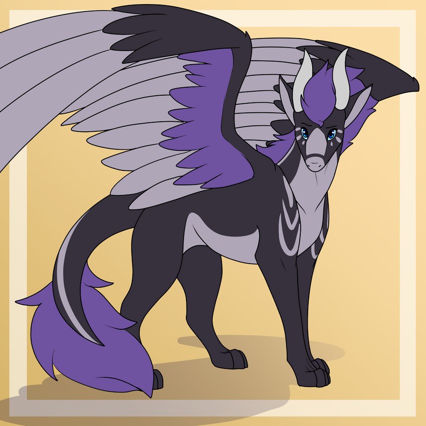 feathered_wings feathers female feral fur horn looking_at_viewer simple_background solo tail wings firesalts mythology avianna dragon feathered_dragon feathered_scalie mythological_creature mythological_scalie scalie 1:1 clip_studio_paint_(artwork) digital_media_(artwork) hi_res