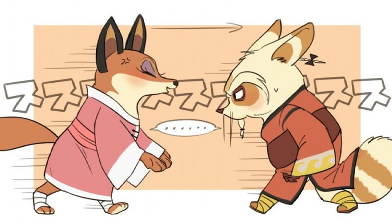 master shifu and rogue mei ling (kung fu panda and etc) created by unknown artist