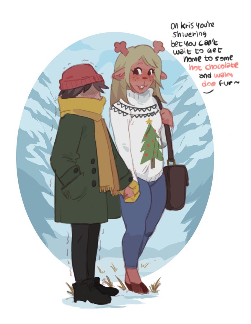 kris and noelle holiday (undertale (series) and etc) created by roly